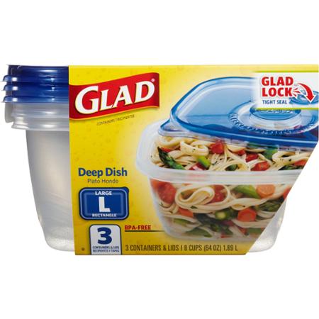 Glad FreezerWare Small Food Storage Containers, 24 Ounces, 4 Count (Pack of  2)