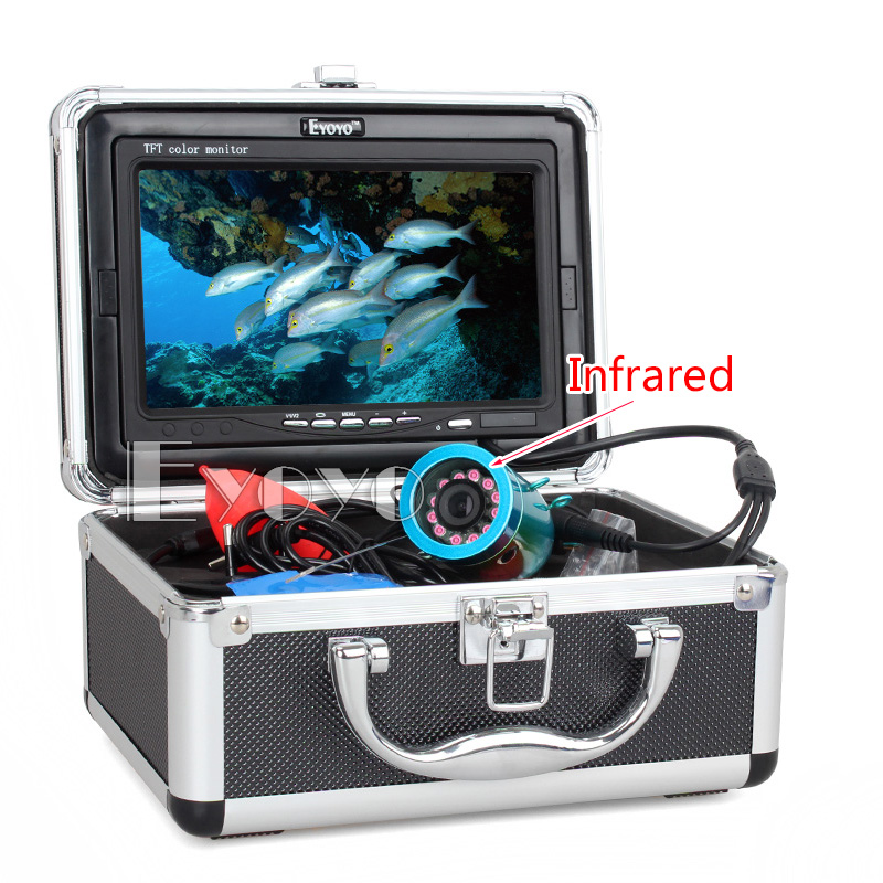 7" Fish Finder Underwater Fishing Video Camera 1000tvl w/ 12 LED Infrared Lights 