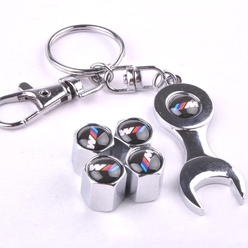 Universal Wheel Tire Valve Cap Tyre Dust Cover Wrench Keychain For Land Rover 