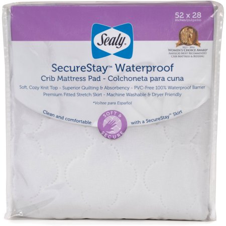 sealy waterproof crib mattress pad