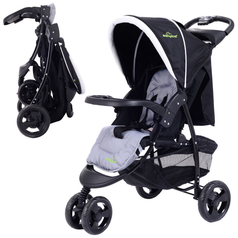 black 3 wheel stroller